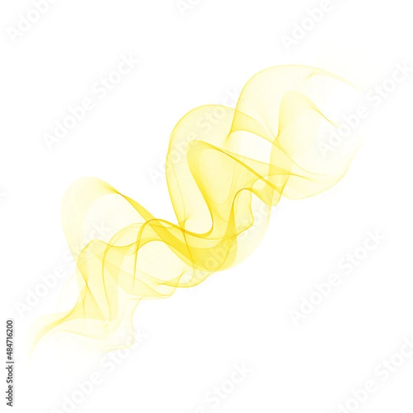 Fototapeta The yellow line in the waveform.Transparent vector,abstract background.