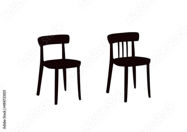 Fototapeta Krzesło, ikona krzesła, izolowane, meble