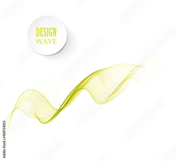 Fototapeta Abstract vector background, green waved lines for brochure, website, flyer design.