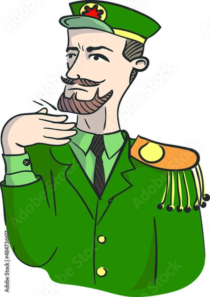 Obraz A military man showing heads off sign