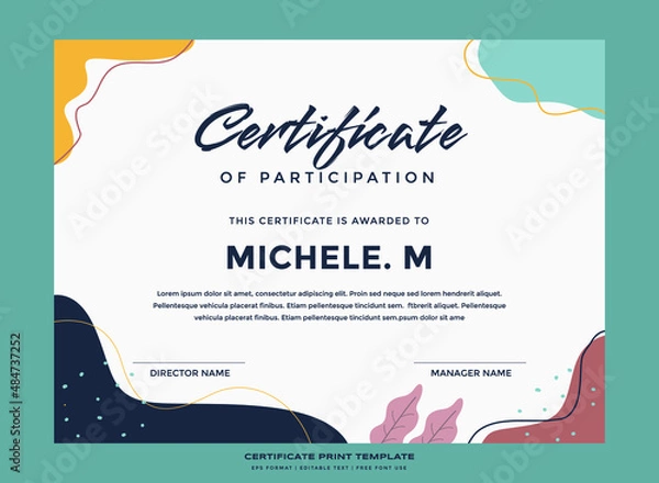 Fototapeta Abstract nature certificate print template premium vector