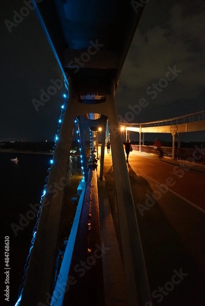 Obraz light trails on a bridge