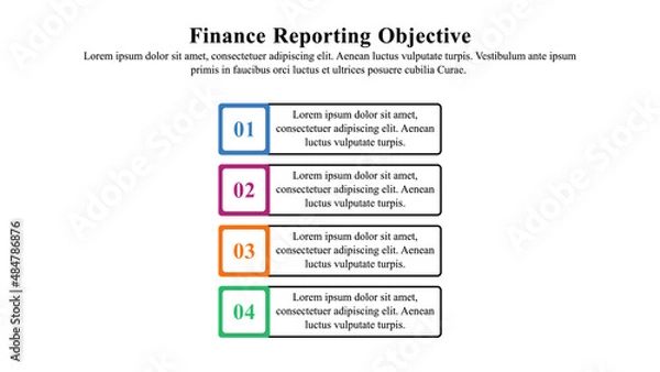 Fototapeta Infographic presentation template of finance reporting objective.