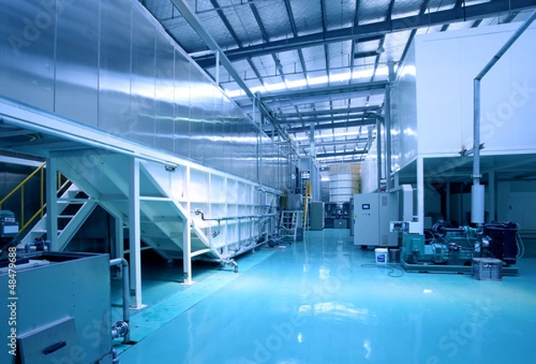 Fototapeta Scena na podłodze fabryki