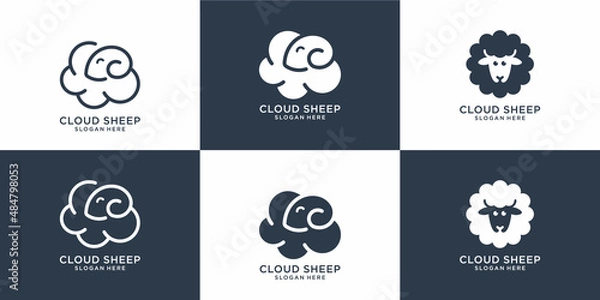 Obraz cute sheep logo designs