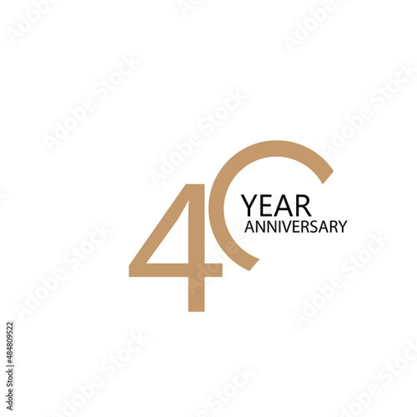 Obraz 40 year anniversary celebration vector template design illustration