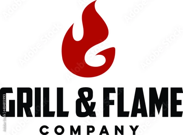 Obraz Simple G logo template with fire flame 