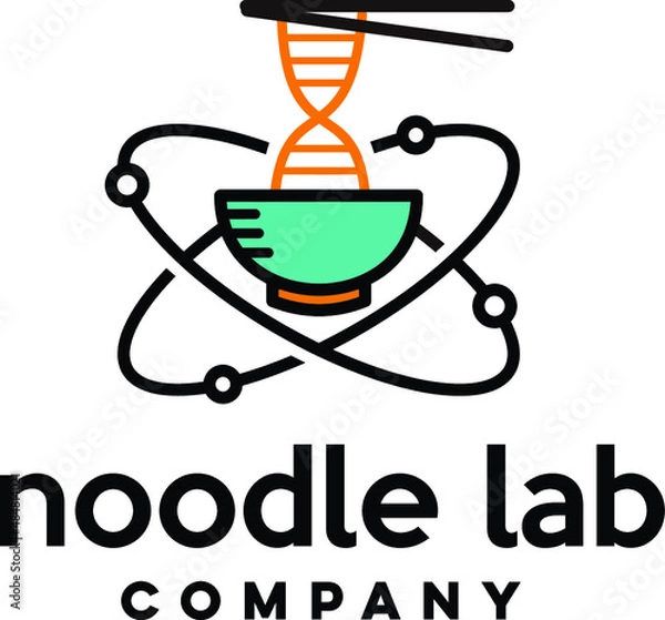 Obraz Modern noodle laboratory logo template