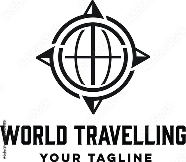 Obraz Compass and world logo template