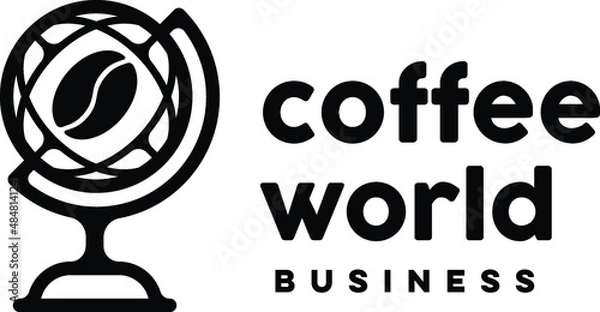 Obraz Coffee with globe / world logo template