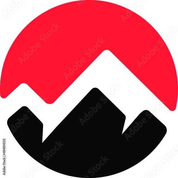 Obraz Simple abstract circle mountain symbol logo template