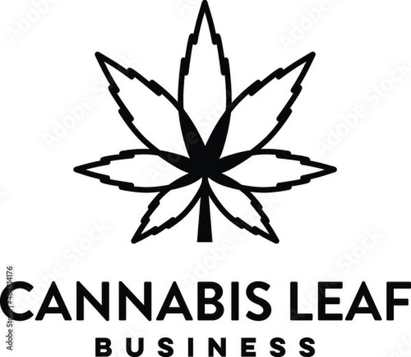 Obraz Simple cannabis leaf logo template / cannabis leaf icon / symbol