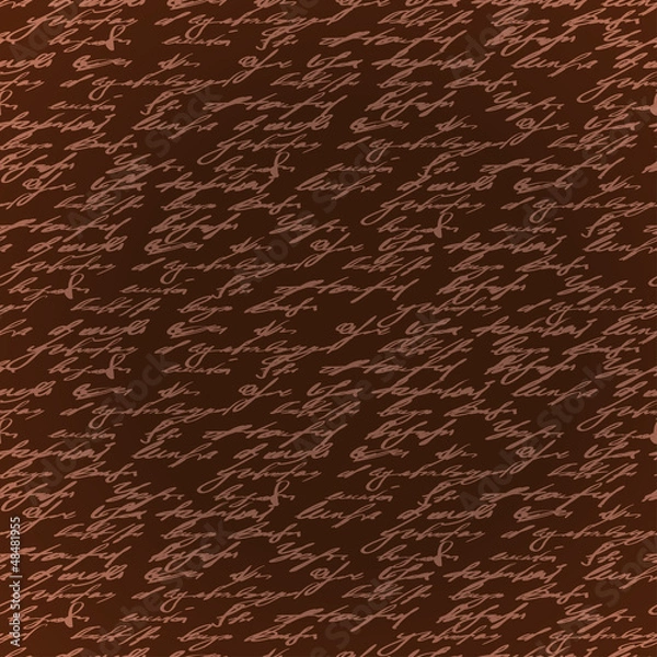 Fototapeta Seamless brown elegance hand write pattern
