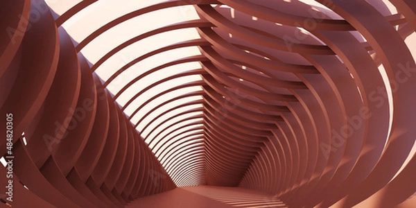 Fototapeta 3D Rendering repeatition of  curve lines makes space for product background 