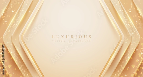 Obraz Abstract luxury geometric background with cream and gold color.