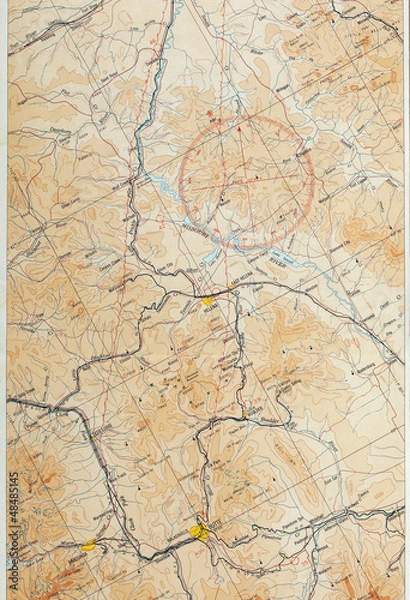 Fototapeta Air navigation map fragment 1924