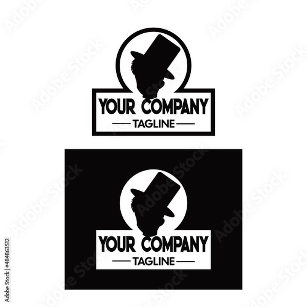 Fototapeta  A Silhouette Boy With Hat Logo that can be used for a company, club, website, blog or anything relevant.