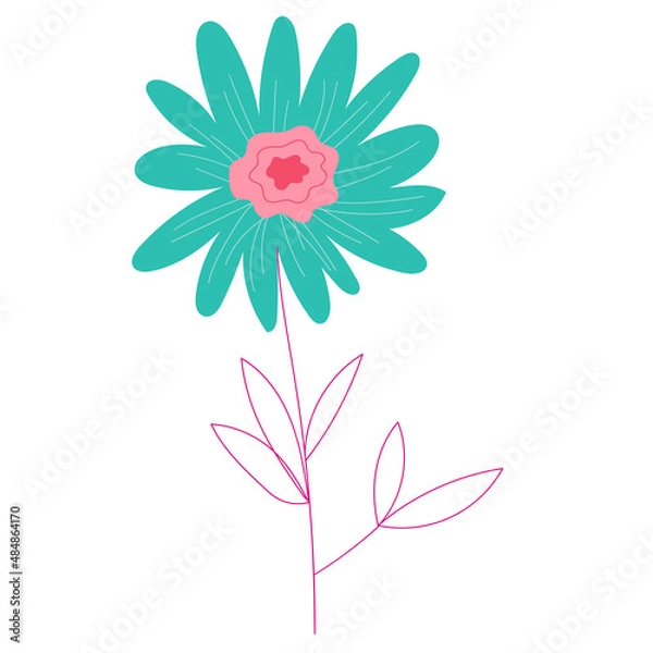 Obraz Abstract bright flowers. Flat illustration.