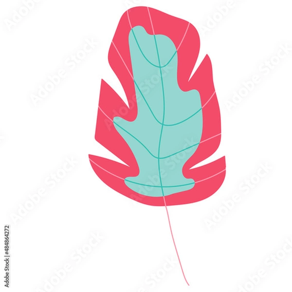 Obraz Abstract bright foliage. Flat illustration.