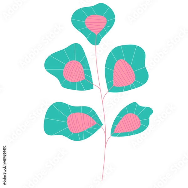 Obraz Abstract bright foliage. Flat illustration.