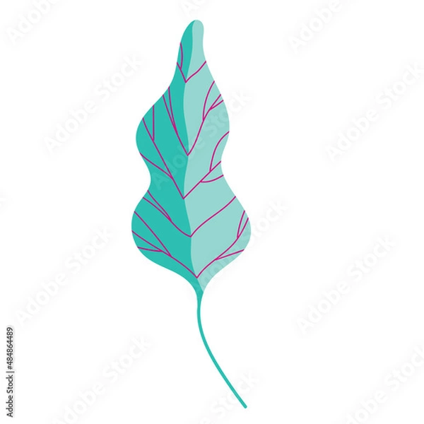 Fototapeta Abstract bright foliage. Flat illustration.