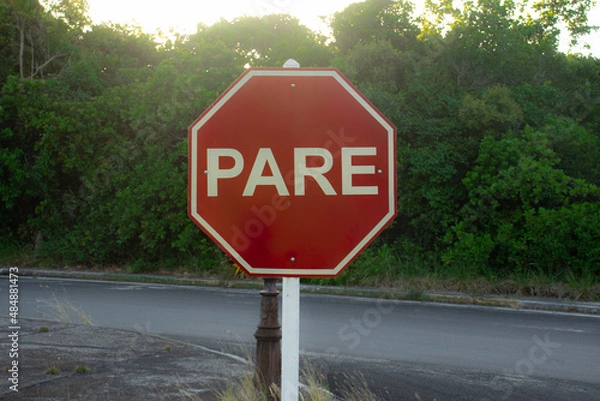 Fototapeta placa de trânsito PARE