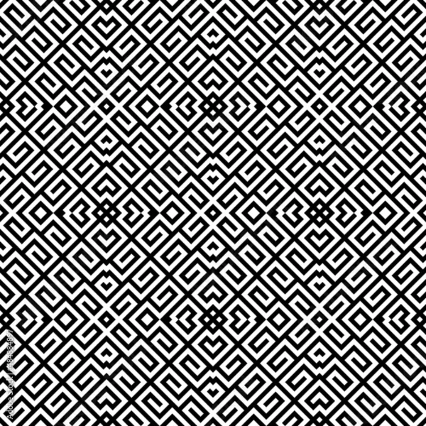 Fototapeta Seamless pattern with ethnic ornament. Embroidery background. Tribal wallpaper. Ethnical folk image. Tribe motif. Ancient mosaic. Digital paper, web design, textile print, backdrop. Vector art work.