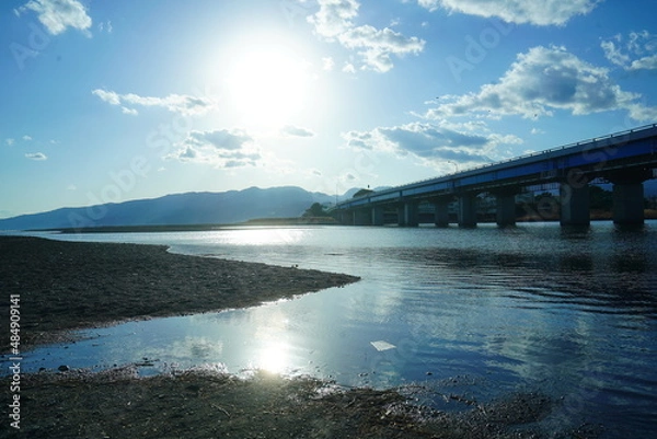 Fototapeta 酒匂海岸・酒匂川河口　神奈川