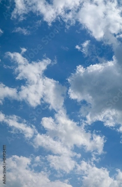 Obraz blue sky with white clouds