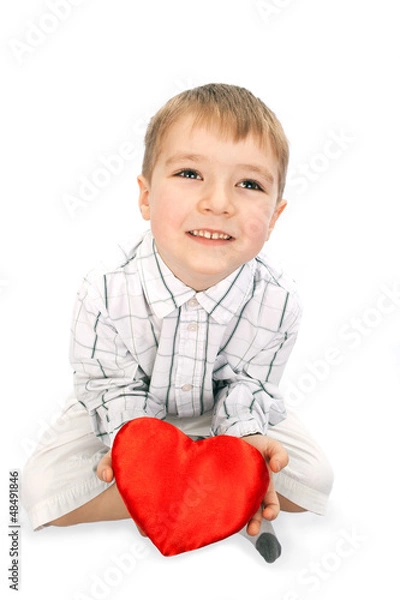 Fototapeta boy with a heart