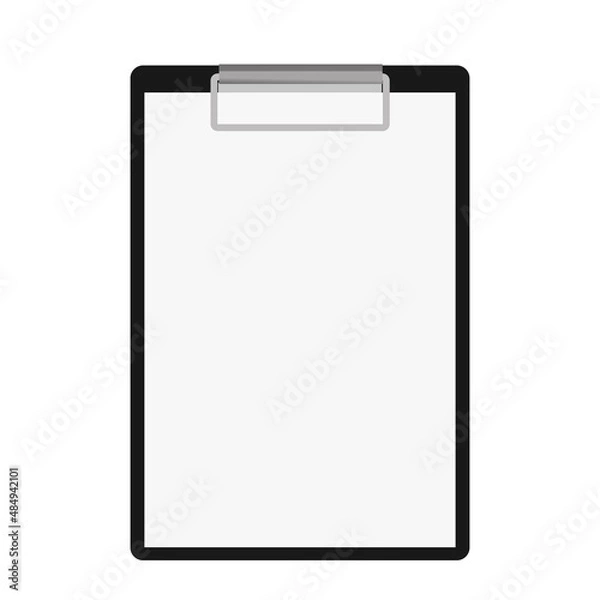 Obraz Clipboard with checklist icon. Flat illustration of clipboard