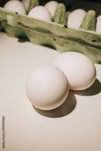 Fototapeta chicken eggs white
