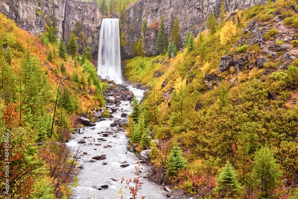 Obraz waterfall in autumn forest