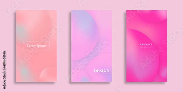 Fototapeta Fondos rosas con figuras geométricas y degradados. 
Pink backgrounds with geometric figures and gradients.