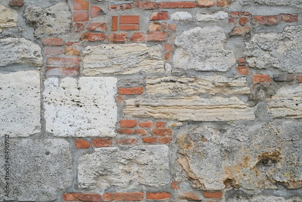 Obraz Empty old red brick wall background