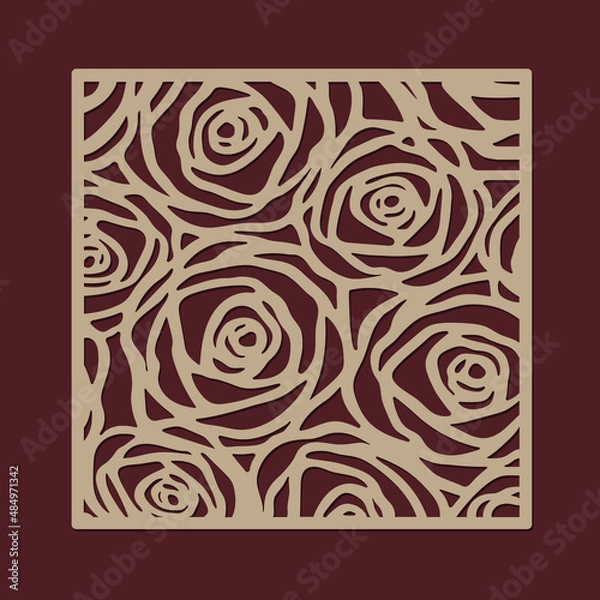 Obraz Decorative panel with a pattern of abstract rose flowers. Vector illustration