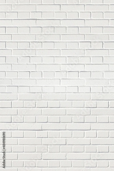 Fototapeta White brick wall. Grunge old brick room textured background for wallpaper and graphic web design. Surface of gray brick wall horizontal. Cement texture for pattern and backdrop.