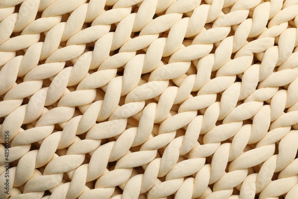 Obraz Chunky knit blankets as background, top view