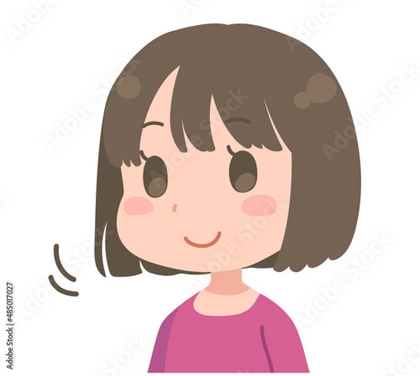 Obraz 頷く女性のイラスト