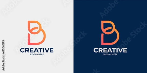 Fototapeta set of letter B and abstract logo