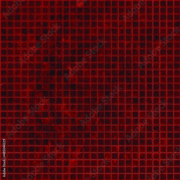 Fototapeta Red square ceramic geometry wall architecture abstract