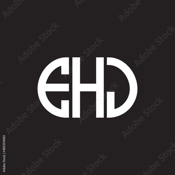 Fototapeta EHJ letter logo design on black background. EHJ creative initials letter logo concept. EHJ letter design.