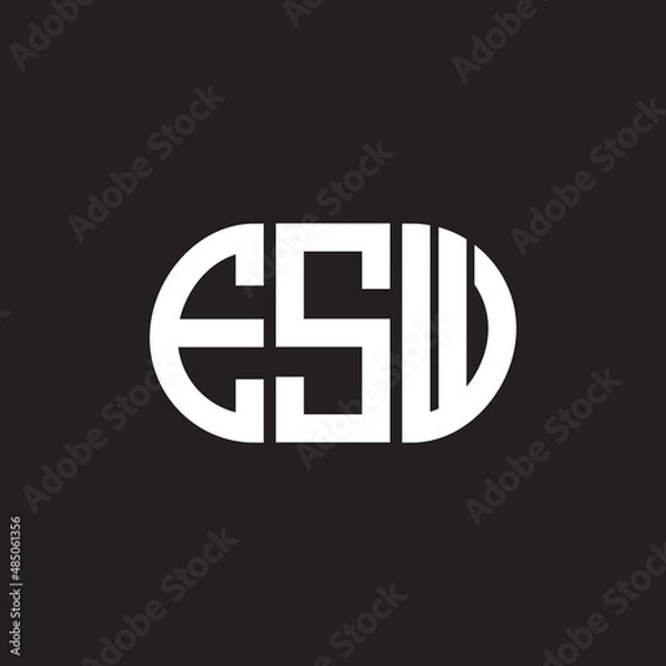 Fototapeta ESW letter logo design on black background. ESW creative initials letter logo concept. ESW letter design.