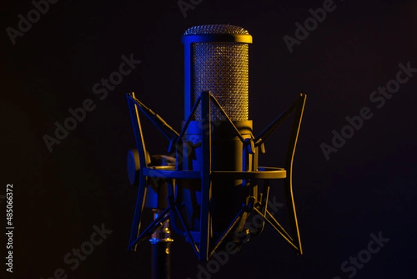 Obraz Recording studio microphone 3/18 blue yellow