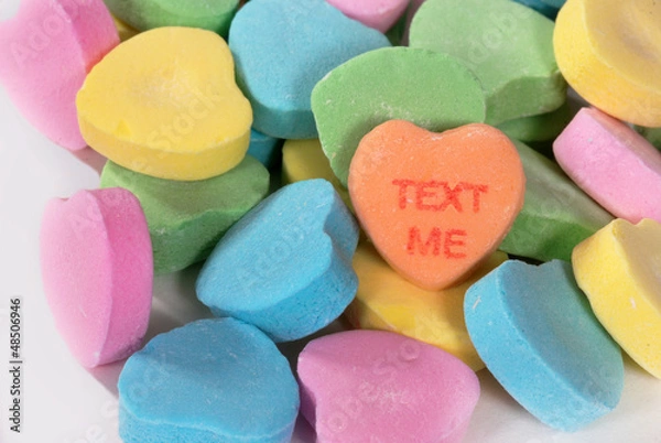 Obraz Valentine Candy Hearts "Text Me"