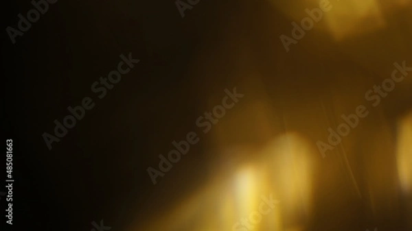 Obraz Golden bokeh crystal abstract light rays background, shiny flare texture photo overlay optical lens prism reflection. Use screen overlay mode.