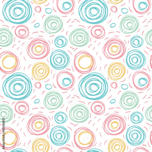 Obraz Simple background with circles and polka dots. 
