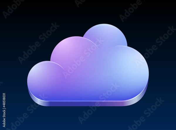 Fototapeta Cloud computing logo concept. Copyspace. Vector.