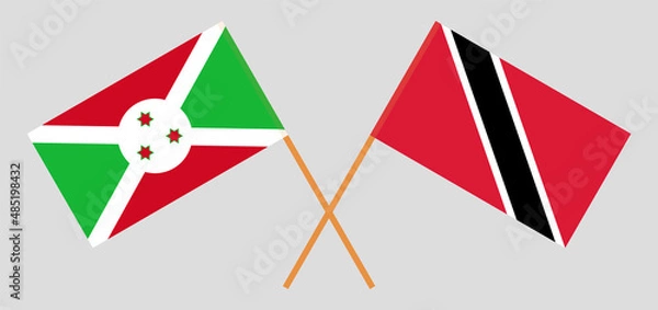 Obraz Crossed flags of Burundi and Trinidad and Tobago. Official colors. Correct proportion