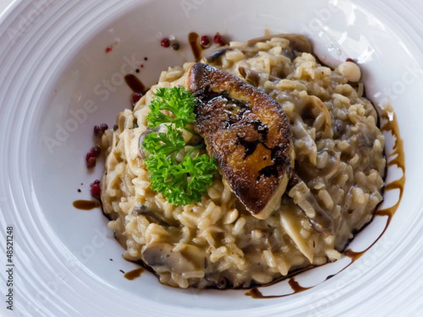 Obraz Risotto with mushroom and foie gras
